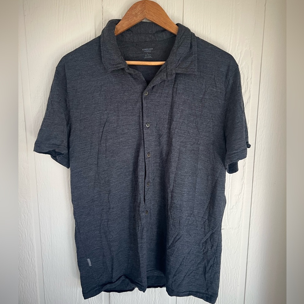 Icebreaker Merino Gray Button-Up Shirt